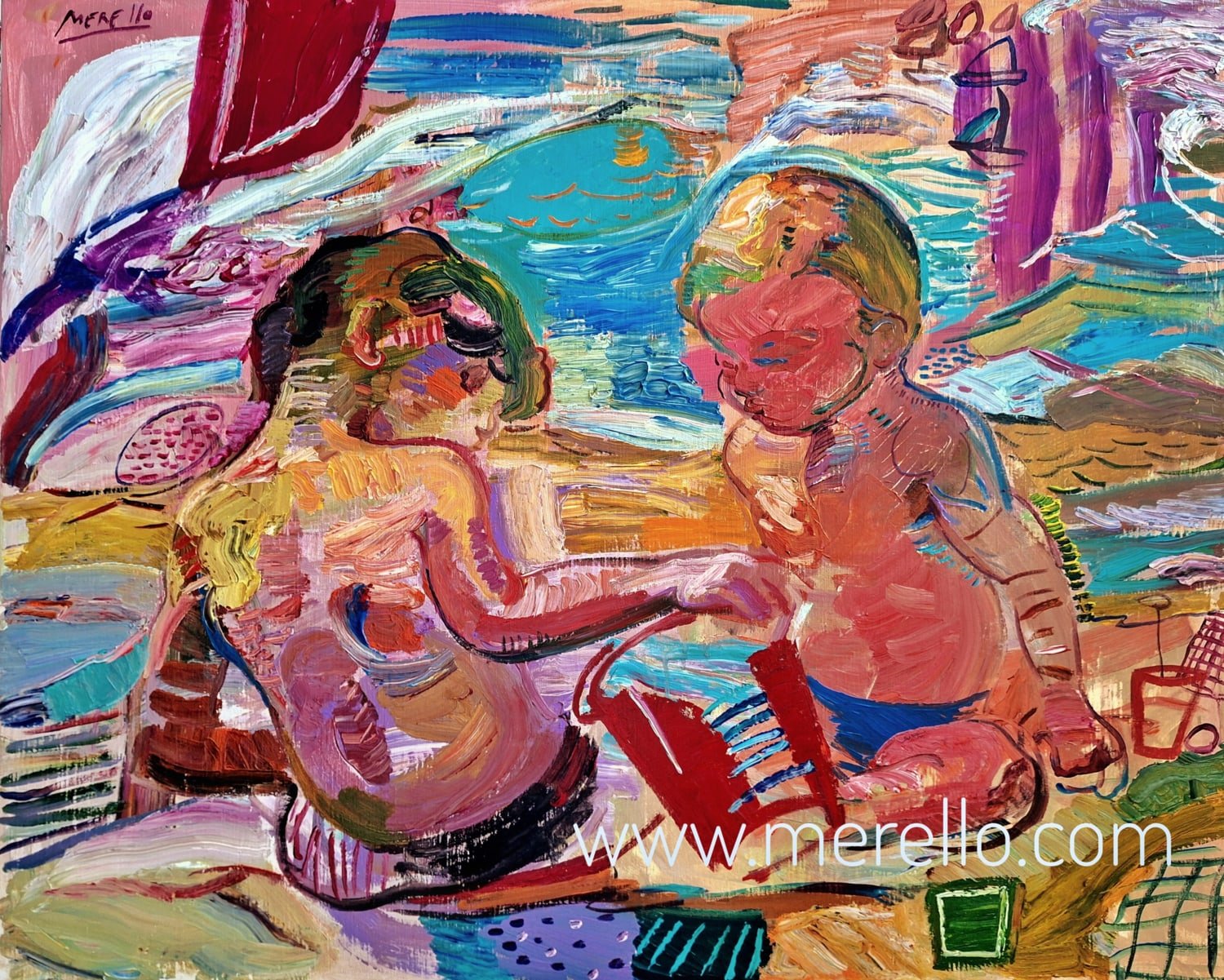 jose-manuel-merello-en-la-playa.-81x100cm-canvas.-pintores-siglo-21