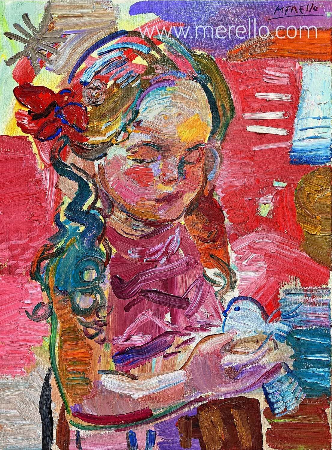 jose-manuel-merello-pink-girl-73x54cm-canvas-lienzo-precio-price-prix